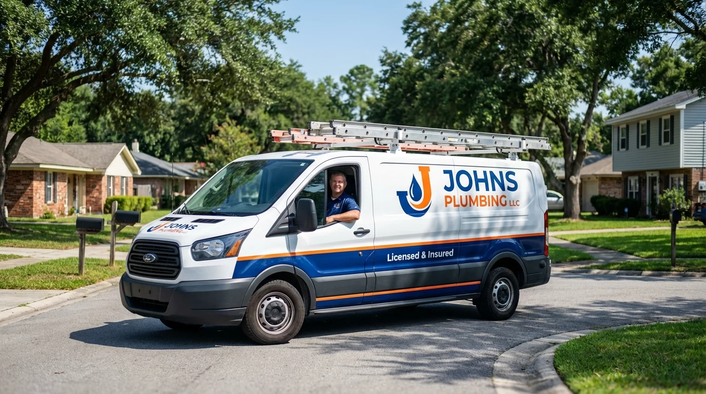 Johns Plumbing LLC service van in Glide, OR