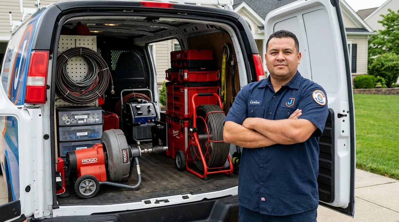 Professional drain cleaning equipment and Johns Plumbing LLC plumber in Glide